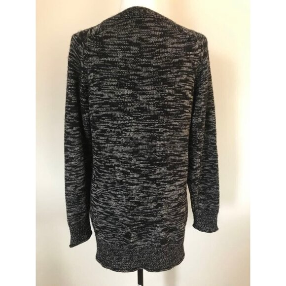 ARITZIA WILFRED FREE Cardigan Sweater Size Medium Black White Merino Alpaca - Picture 5 of 7